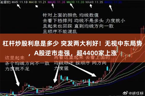   杠杆炒股利息是多少 突发两大利好！无视中东局势，A股逆市走强，超4400家上涨